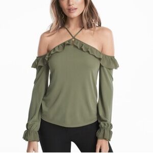 WHBM Halter Ruffle Detail Top